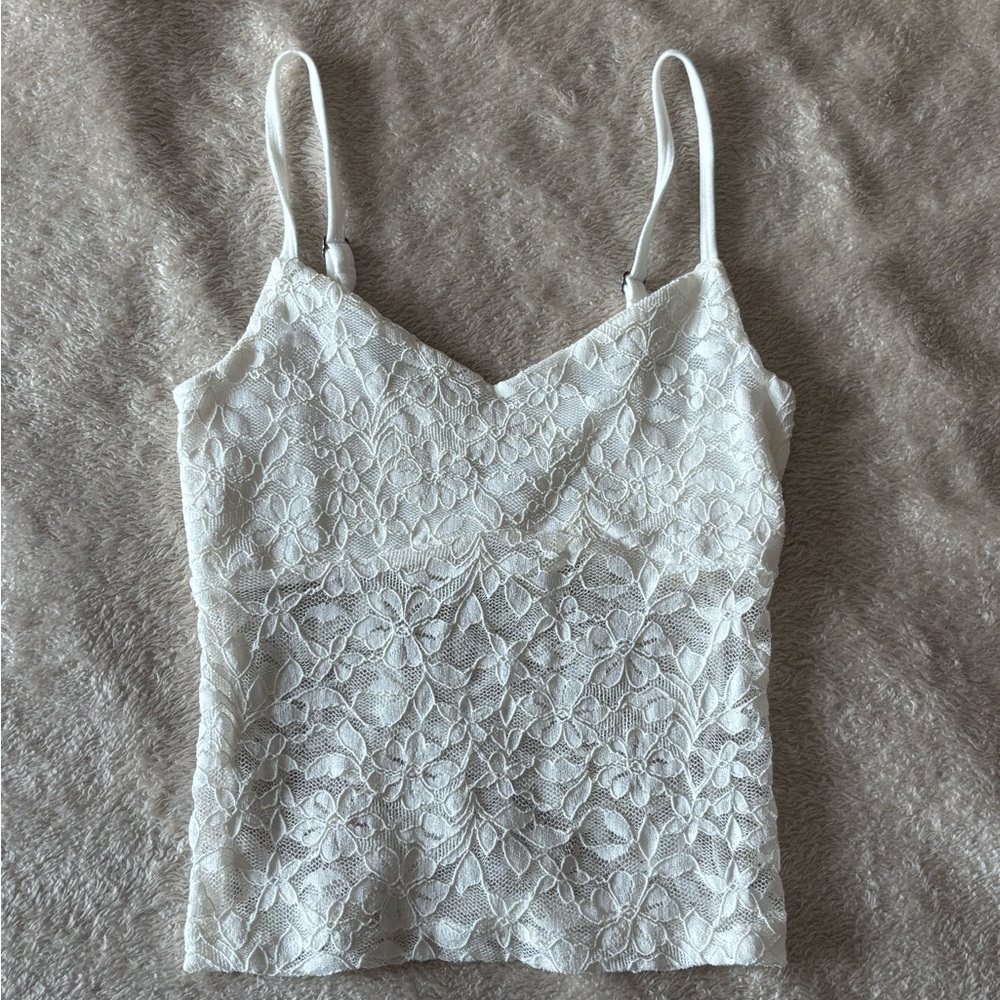 Hollister White Lace Cami